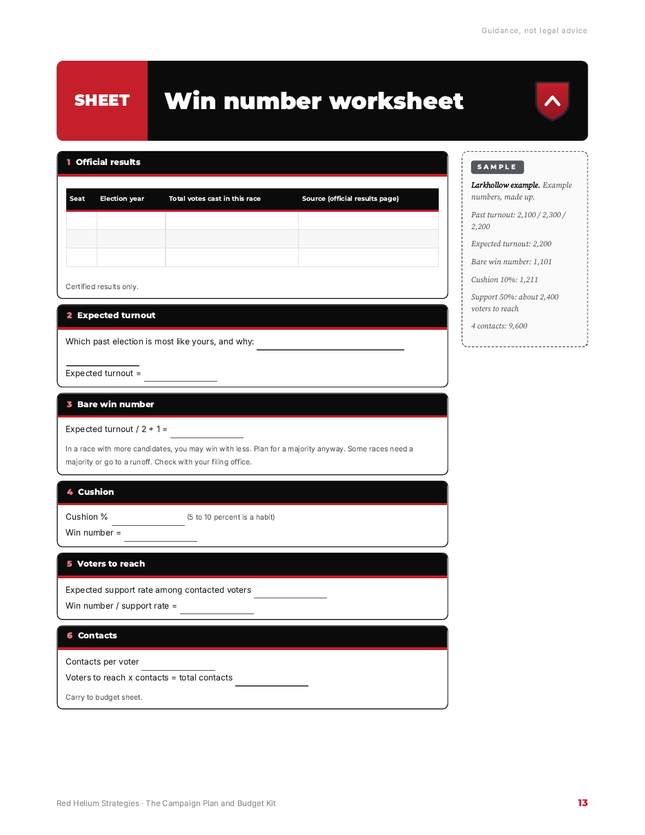 The Campaign Plan and Budget Kit page preview
