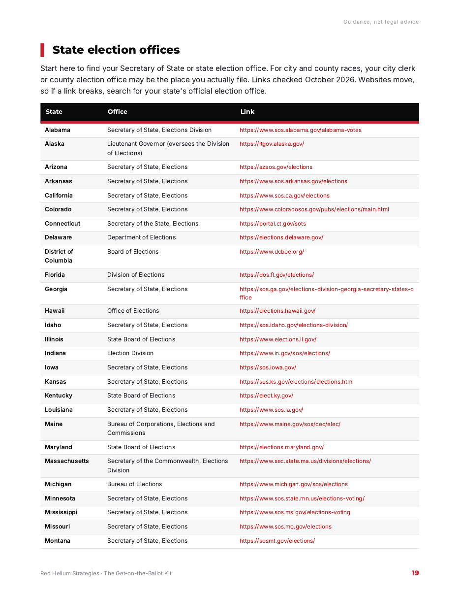 The Get-on-the-Ballot Kit page preview